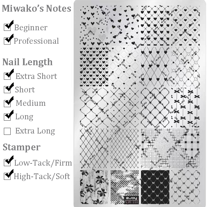 Bow Stamping Plate - Collage Cute Style Nail Art for DIY Manicure Salon Design Supplies Tools