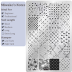 Cute Style Plaid Stamping Plate - Star Heart Bow Apple Flower Collage Nail Art for DIY Manicure Salon Design Supplies Tools