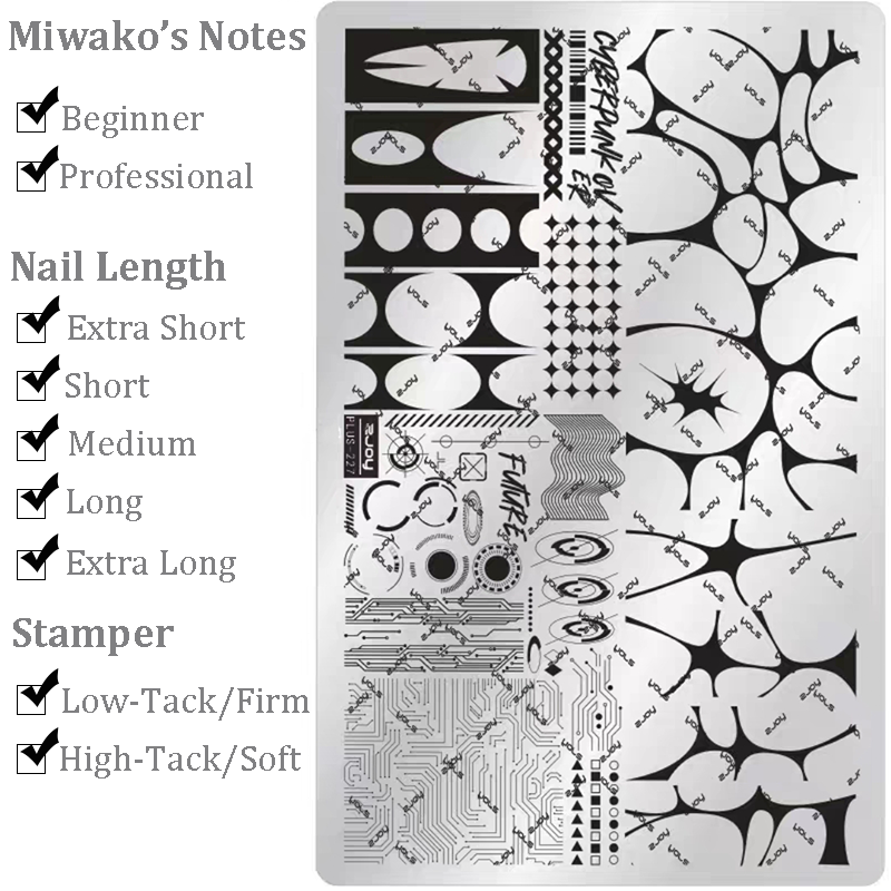 French Tip Stamping Plate - Deep Round Almond Nail Art for DIY Manicure Salon Design Supplies Tools