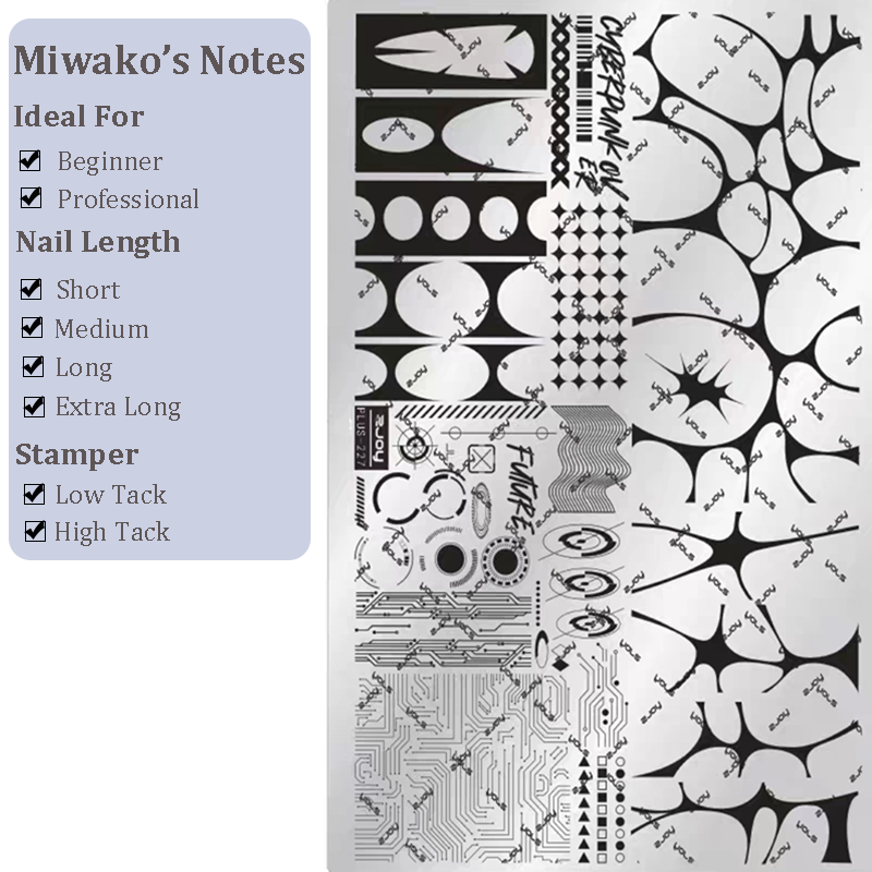 Lines Stamping Plate -Curves Water Ripples Cute-style Nail Art for DIY Manicure Salon Design Supplies Tools