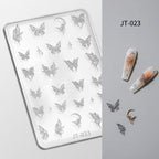 Butterfly Silicone Mold -Shallow Groove for 3D Effect Embossed Stickers, Nail Art Decoration Carving Templates for DIY Precise Pattern