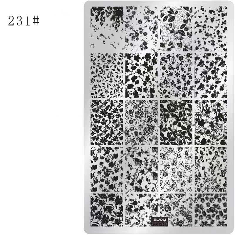Floral Stamping Plate - Camellia Gardenia Orchid Iris Cute-style Nail Art for DIY Manicure Salon Design Supplies Tools