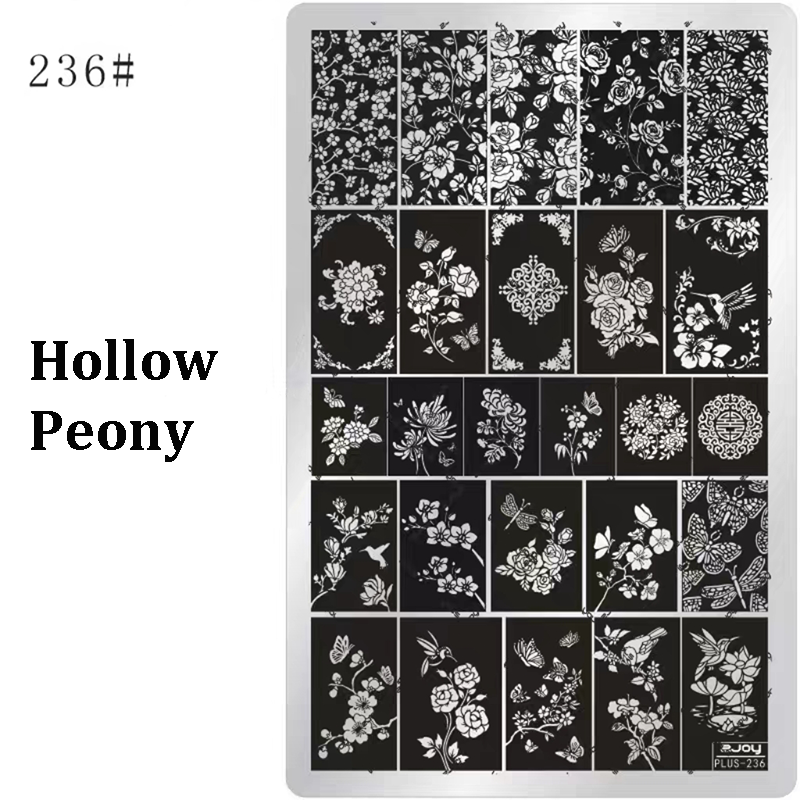 Floral Stamping Plate - Camellia Gardenia Orchid Iris Cute-style Nail Art for DIY Manicure Salon Design Supplies Tools