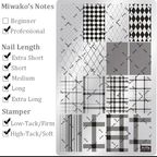 Plaid Stamping Plate - Argyle Houndstooth Nail Art for DIY Manicure Salon Design Supplies Tools