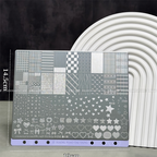 Extra-Large Stamping Plate Collection -Cute Cartoon Punk Graffiti Minimalist Futuristic Style Nail Art for DIY Manicure Salon Design Supplies Tools