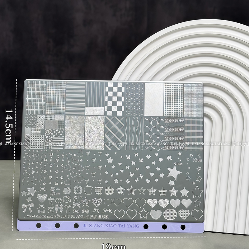 Extra-Large Stamping Plate Collection -Cute Cartoon Punk Graffiti Minimalist Futuristic Style Nail Art for DIY Manicure Salon Design Supplies Tools