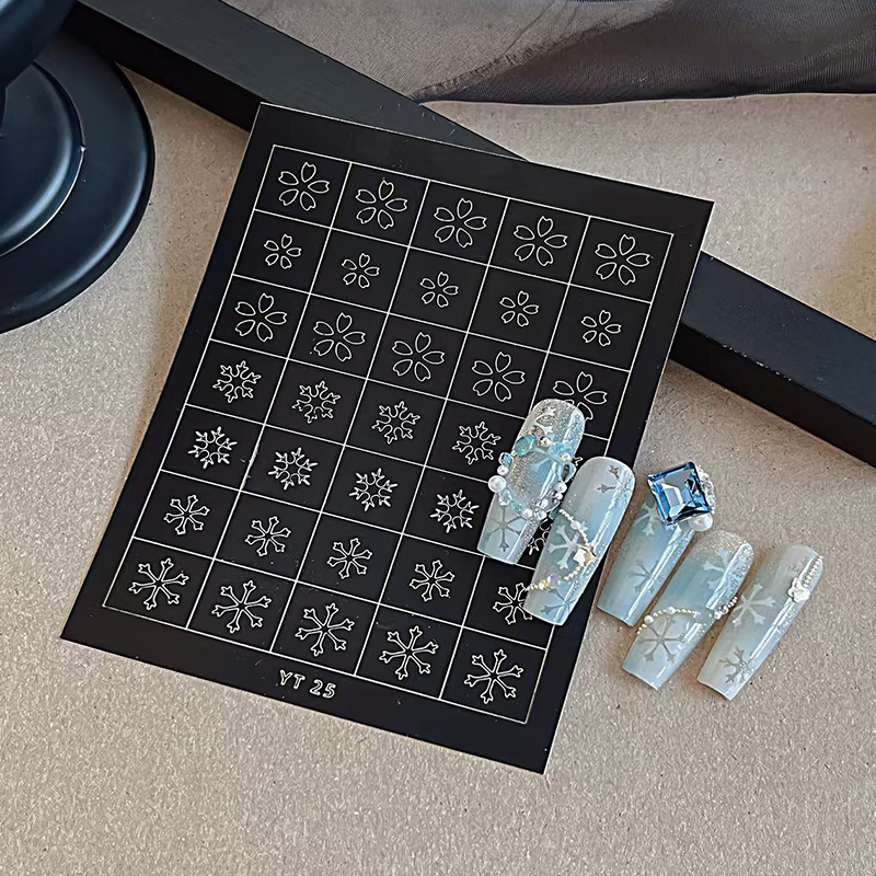 Flower Nail Stencils Stickers for Nail Art Hollow Nail Guides Decals Templates Supplies