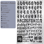 Words Stamping Plate - Gothic Cute Font Text Letter Nail Art for DIY Manicure Salon Design Supplies Tools