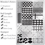 Plaid Stamping Plate - Argyle Houndstooth Nail Art for DIY Manicure Salon Design Supplies Tools