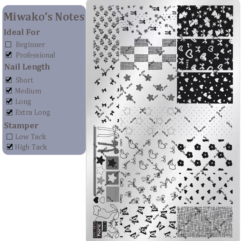 Cute Collage Stamping Plate - Korean style Nail Art for DIY Manicure Salon Design Supplies Tools