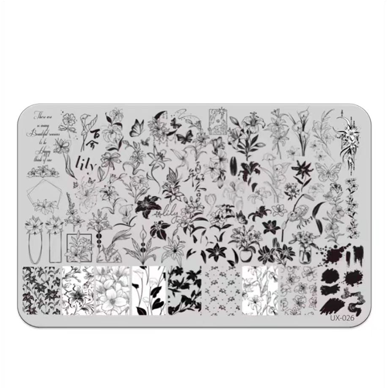 Flowers Theme Nail Art Stamping Plate for DIY Manicure Salon Design Supplies Tools