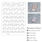 French Tips Stencils - French Tips with Lace Star Heart Patterns Self-adhesive Reusable Gel Airbrush Nail Guides Decals Templates Stickers Supplies Vinyl for beginners easy DIY Manicure