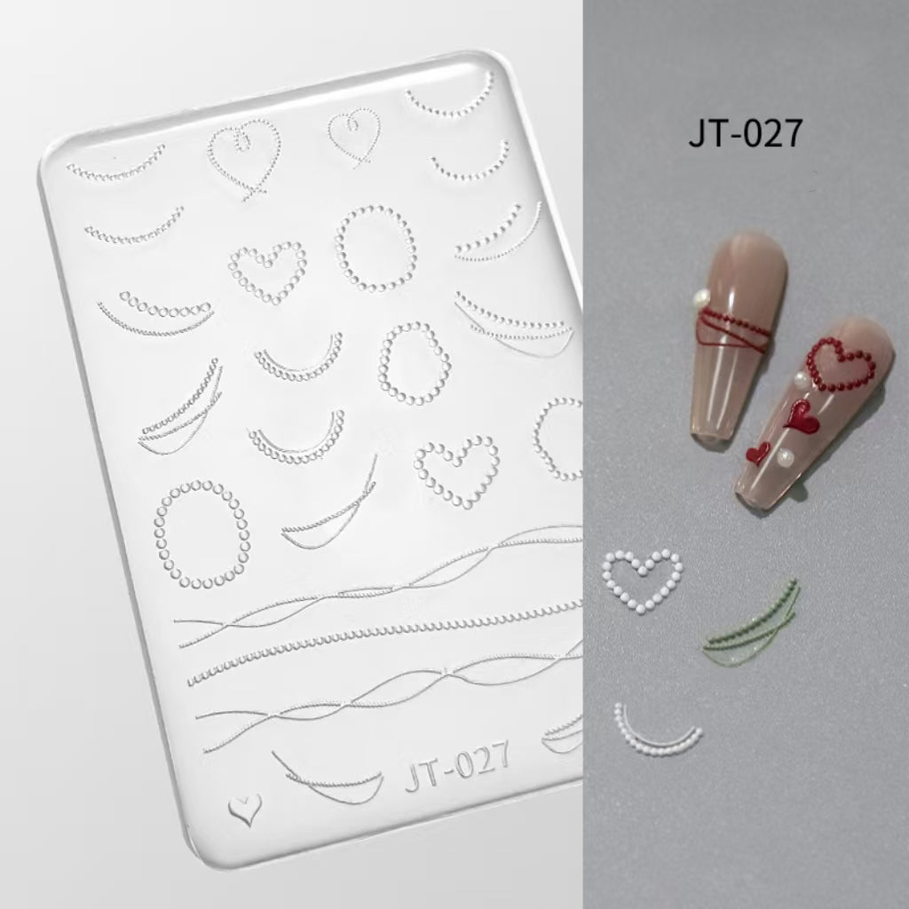Line Silicone Mold -Shallow Groove for 3D Effect Embossed Stickers, Nail Art Decoration Carving Templates for DIY Precise Pattern