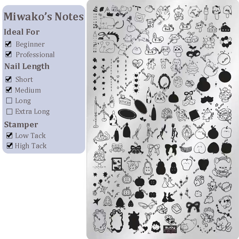 Cute Collage Stamping Plate - Korean style Nail Art for DIY Manicure Salon Design Supplies Tools