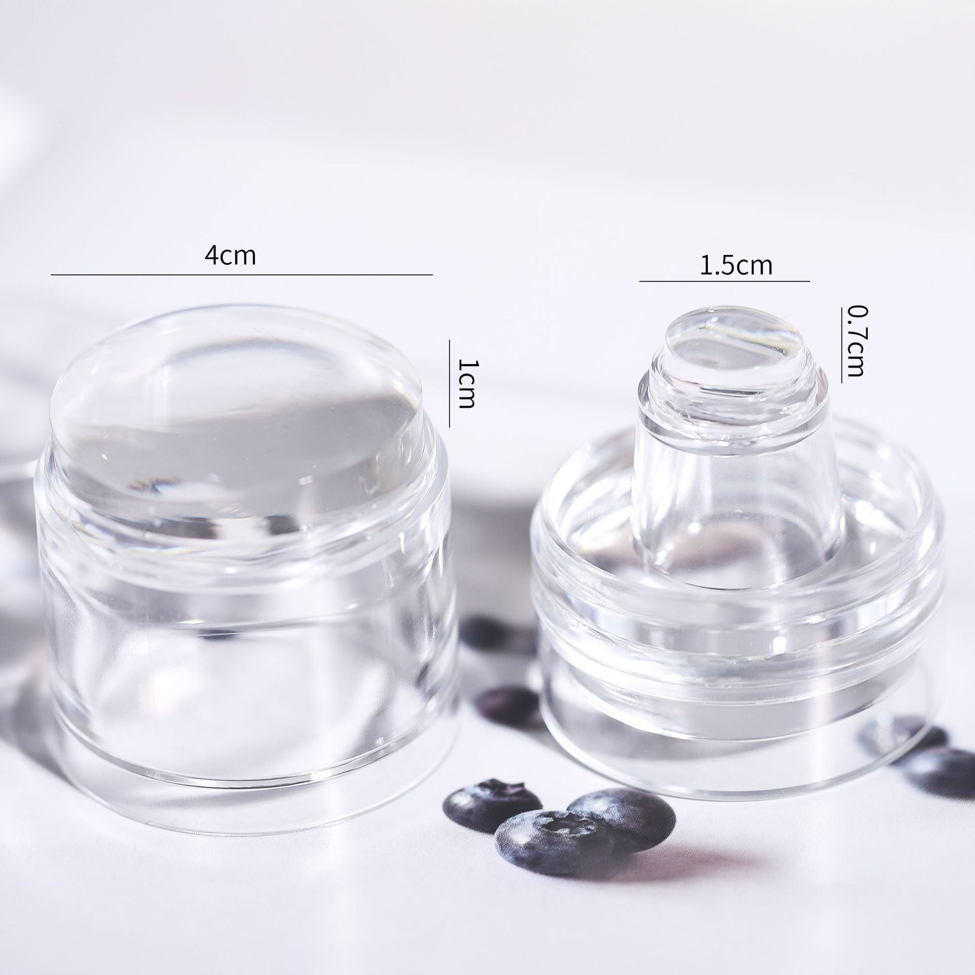 Stamper for Beginner - Low Tack Low Elastic 3-in-1 40mm and 15mm Wider Lager Silicone with Cap, Transparent Visible Body, No Misplacement for Stamping DIY, French Tip