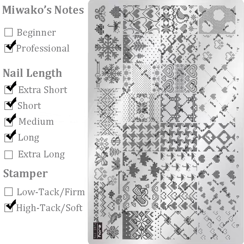 Heart Bow Stamping Plate - Collage Cute Style Nail Art for DIY Manicure Salon Design Supplies Tools