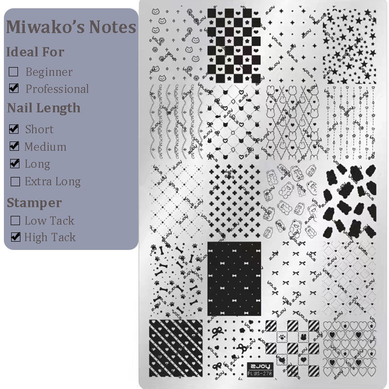 Cute Collage Stamping Plate - Korean style Nail Art for DIY Manicure Salon Design Supplies Tools