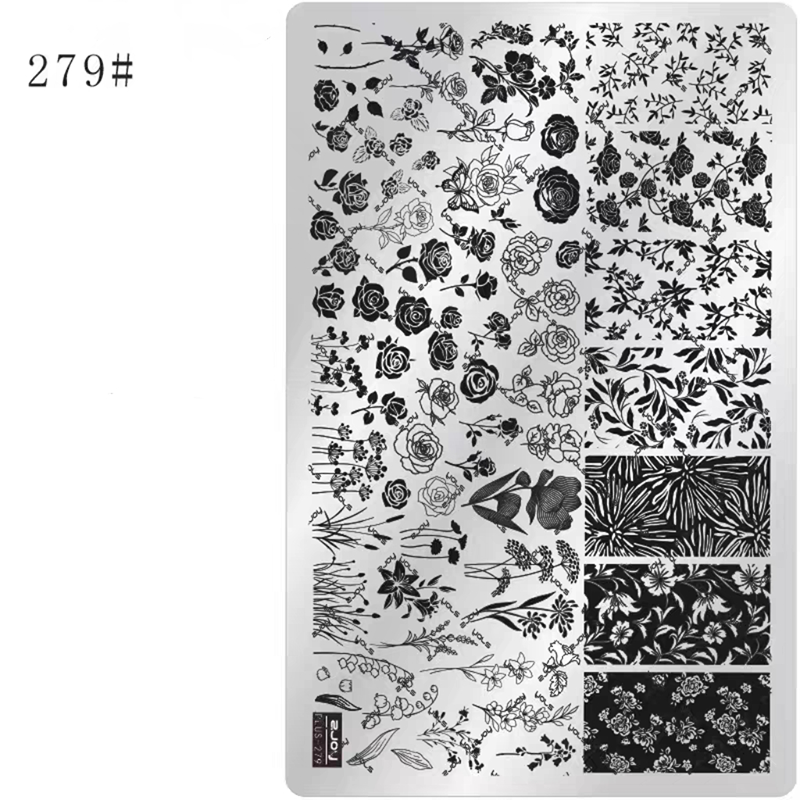 Floral Stamping Plate - Camellia Gardenia Orchid Iris Cute-style Nail Art for DIY Manicure Salon Design Supplies Tools