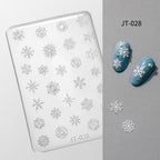 Snowflake 3D Shallow Embossed Mold - Sweater Cherry Cute Style 3D Nail Art Sticker Effect Silicone Groove Carving Templates for DIY Precise Pattern