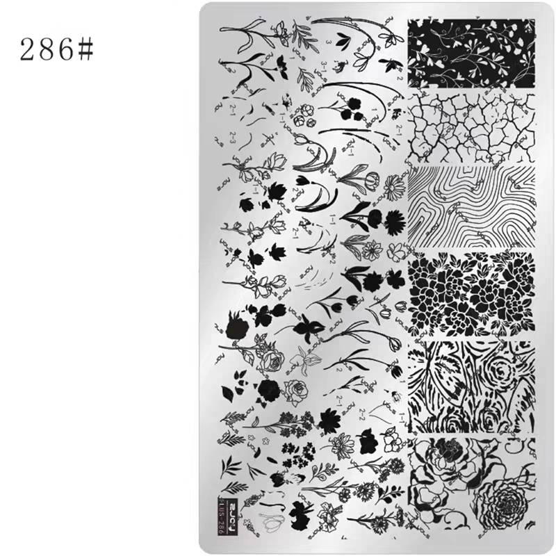 Floral Stamping Plate - Camellia Gardenia Orchid Iris Cute-style Nail Art for DIY Manicure Salon Design Supplies Tools