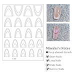 French Tips Stencils - French Tips with Lace Star Heart Patterns Self-adhesive Reusable Gel Airbrush Nail Guides Decals Templates Stickers Supplies Vinyl for beginners easy DIY Manicure