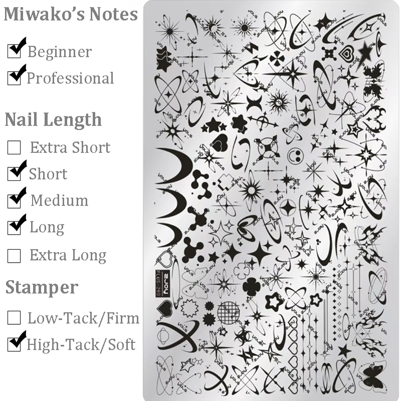 Star Stamping Plate - Zodiac Galaxy Pentagram Starburst Nail Art for DIY Manicure Salon Design Supplies Tools