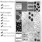 Cute Style Plaid Stamping Plate- Star Heart Bow Apple Flower Collage Nail Art for DIY Manicure Salon Design Supplies Tools