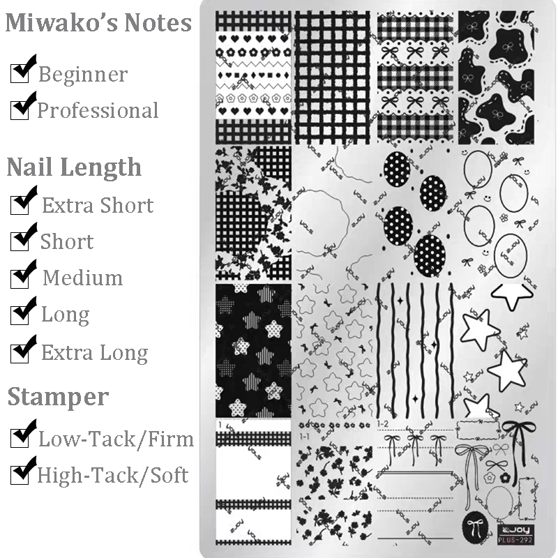 Bow Stamping Plate - Collage Cute Style Nail Art for DIY Manicure Salon Design Supplies Tools