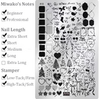 Bow Stamping Plate - Collage Cute Style Nail Art for DIY Manicure Salon Design Supplies Tools