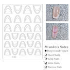 French Tips Stencils - French Tips with Lace Star Heart Patterns Self-adhesive Reusable Gel Airbrush Nail Guides Decals Templates Stickers Supplies Vinyl for beginners easy DIY Manicure