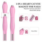 Nail Magnet for Beginner Professional - 3 in 1 Heart Multifunctional Cat Eye Magnet Tool for Nail Art