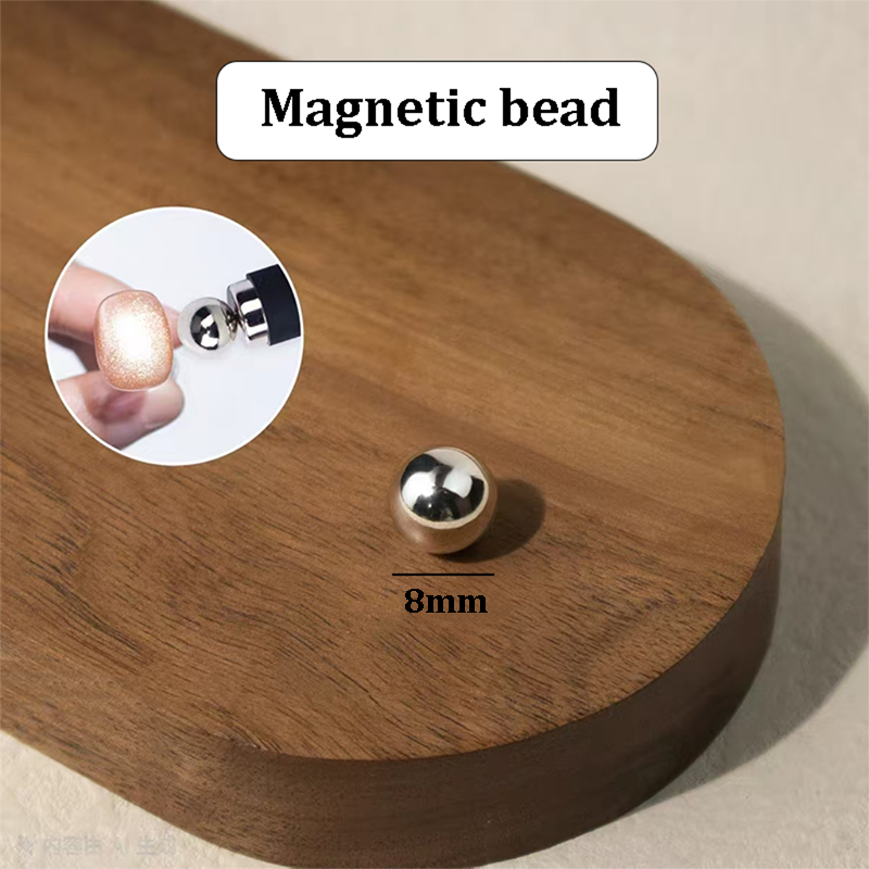 Cylinder + Bead Nail Magnet Set for Beginner Professional - Glass Bead Light-Chasing Pattern Designs Cat Eye Magnet Tool for Nail Art