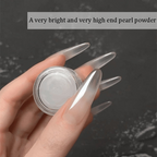White Pearl Chrome Powder - Aurora Mermaid Chrome Nail Powder Magic Clear Pearlescent Mirror Effect Holographic Nail Glitter White Shimmer Glitter Pigment Dust for Nails Art Design