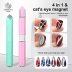 Nail Magnet for Beginner Professional - 4 in 1 Multifunctional Cat Eye Magnet Tool for Nail Art
