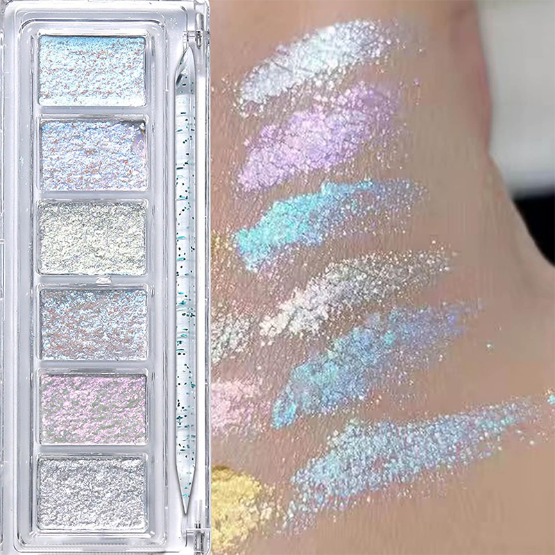 Glitter Mud for Beginner Professional-6 Colors Solid Foil Pigment Reflective Charm Fairy Dust Powder Flakes for Nails