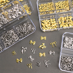 Bow Charm - 6-Grid Metallic Alloy Nail Accessories Easy-to-Apply for Creative Eye-Catching Manicures
