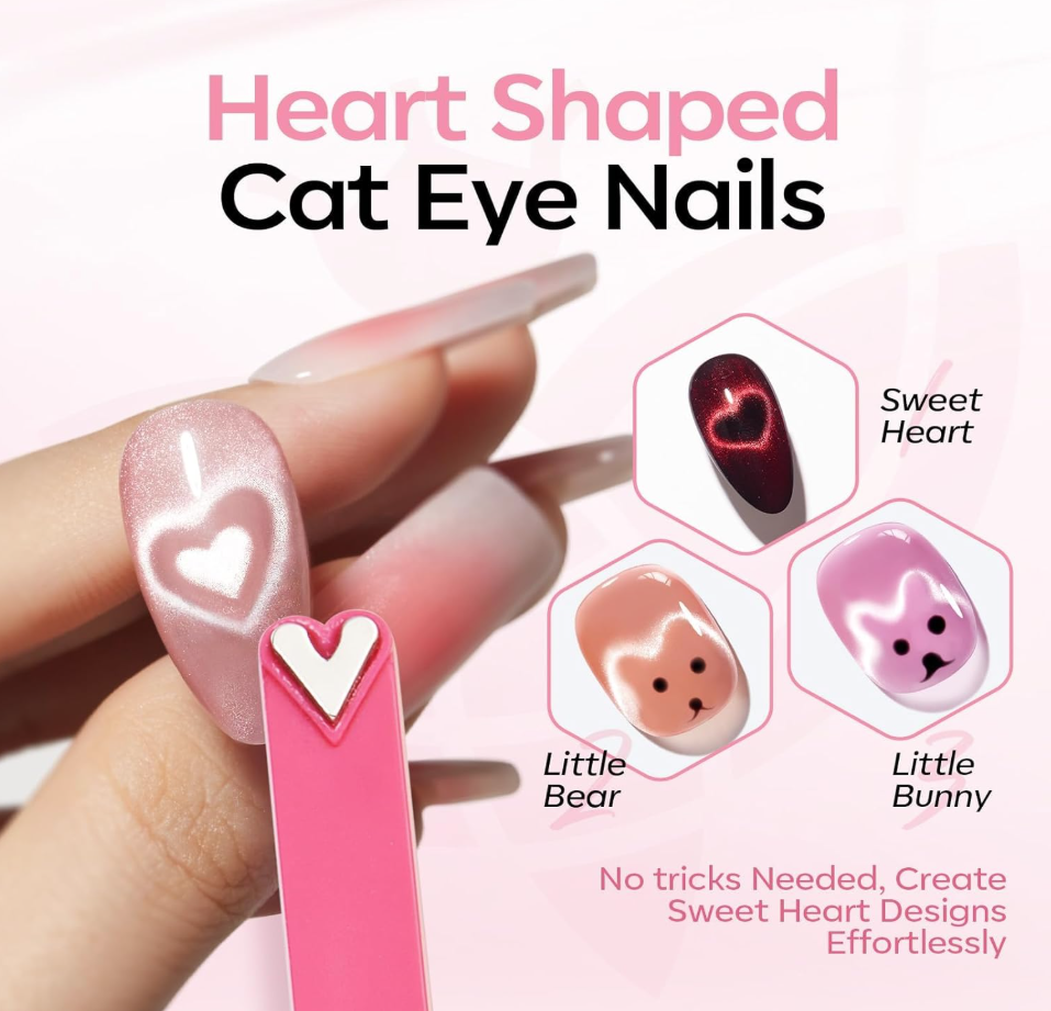 8 in 1 Nail Magnet for Beginner Professional - Cat-Eye Magnet Wand Tool for Nail Art