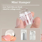 Mini Stamper for Beginner Professional - Low Tack Low Elastic Silicone Head with Cap, No Misplacement for Stamping DIY
