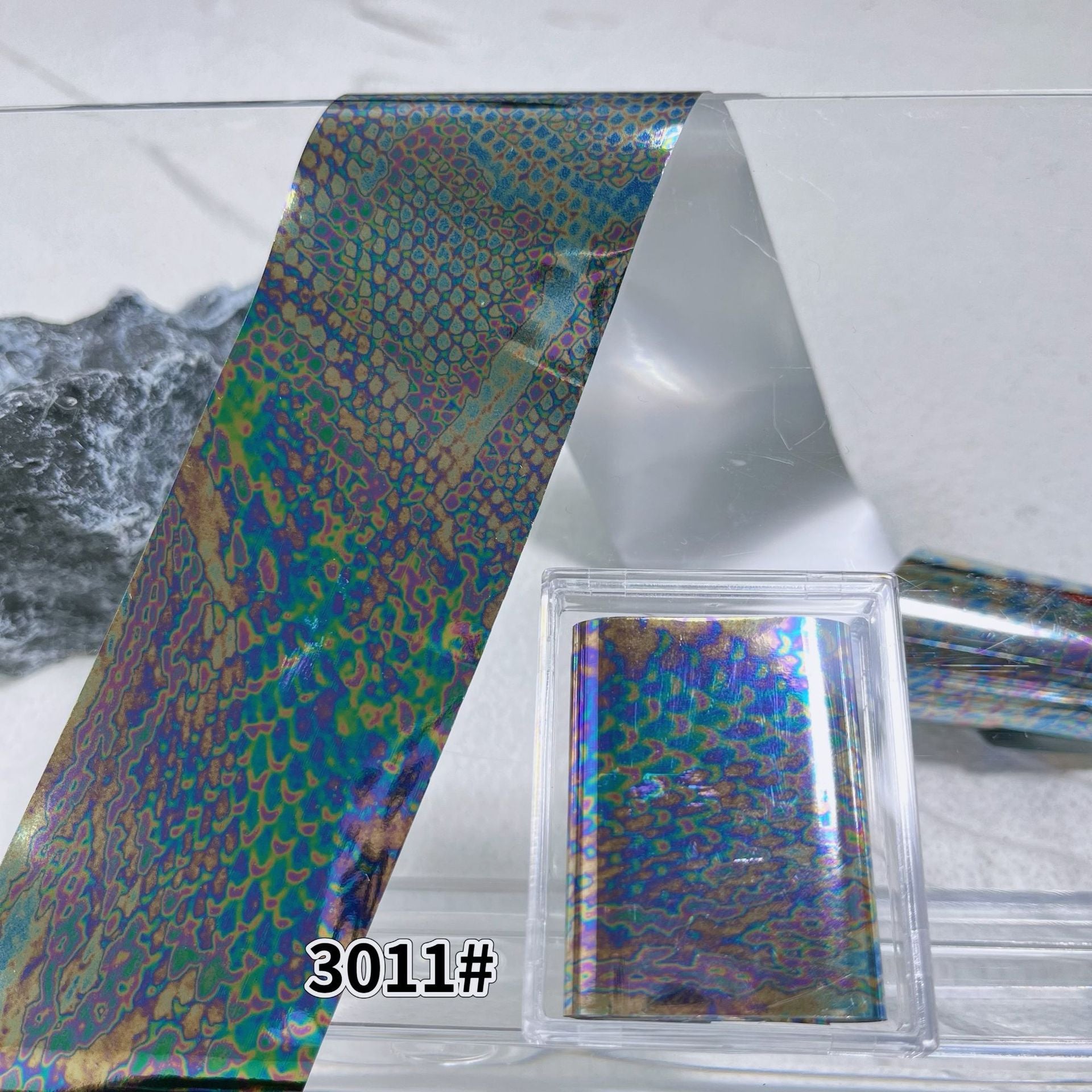 Animal Pattern Foil Transfer - 1 Roll with Box Snake Leopard Nail Art Metallic Laser Colorful Prints Decals for DIY Decorations Supplies Design