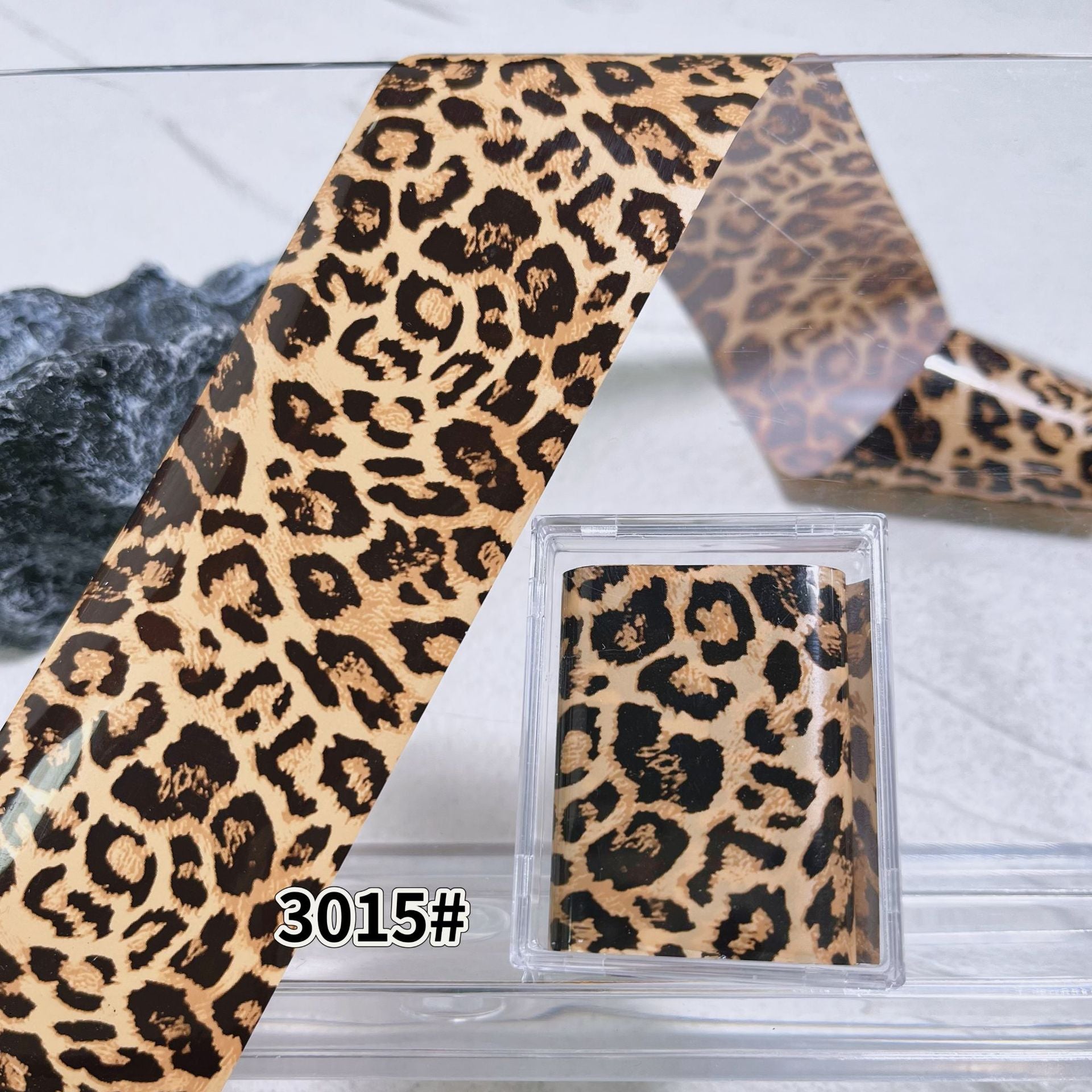 Animal Pattern Foil Transfer - 1 Roll with Box Snake Leopard Nail Art Metallic Laser Colorful Prints Decals for DIY Decorations Supplies Design