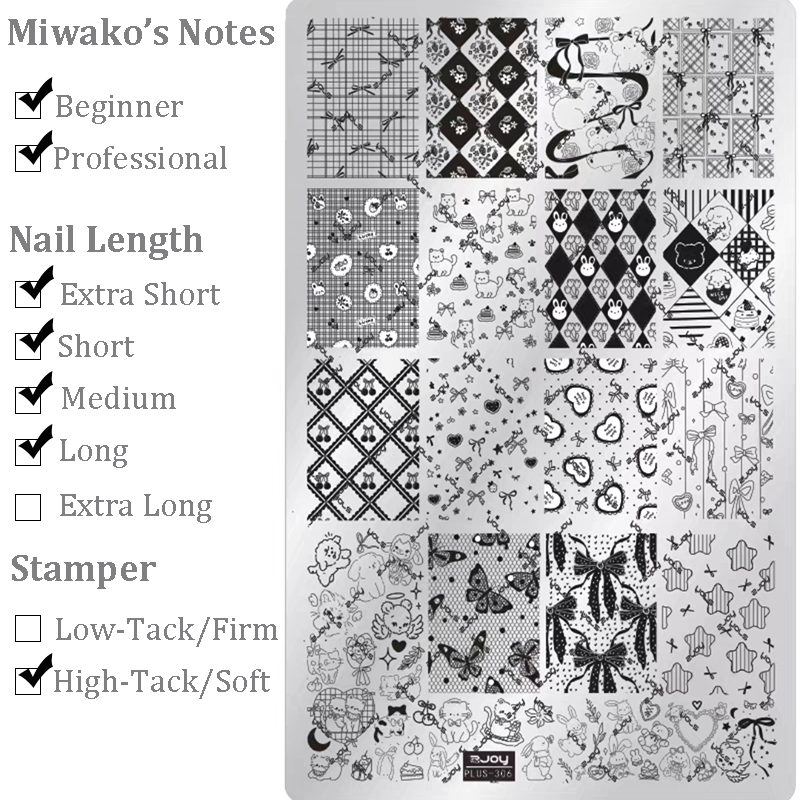 Bow Stamping Plate - Collage Cute Style Nail Art for DIY Manicure Salon Design Supplies Tools