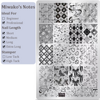 Cute Style Plaid Stamping Plate - Star Heart Bow Apple Flower Collage Nail Art for DIY Manicure Salon Design Supplies Tools