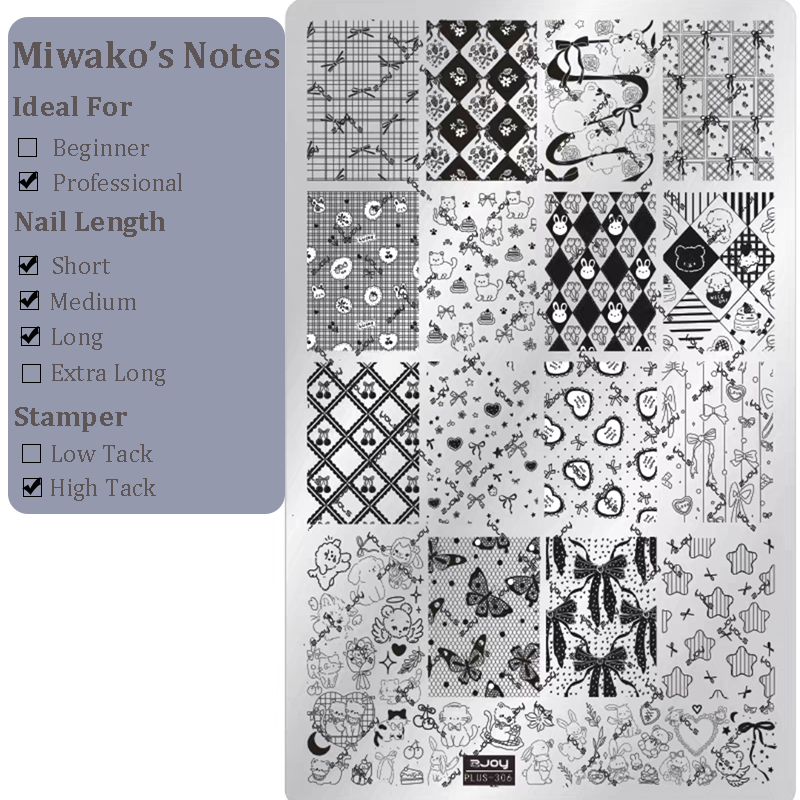 Cute Collage Stamping Plate - Korean style Nail Art for DIY Manicure Salon Design Supplies Tools