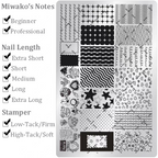 Cute Style Plaid Stamping Plate- Star Heart Bow Apple Flower Collage Nail Art for DIY Manicure Salon Design Supplies Tools