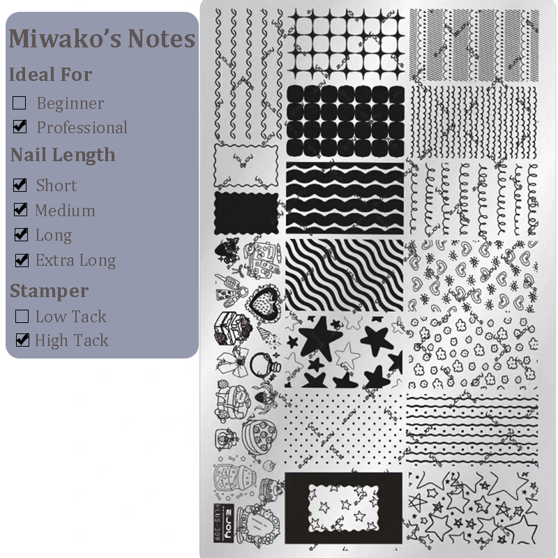 Cute Collage Stamping Plate - Korean style Nail Art for DIY Manicure Salon Design Supplies Tools