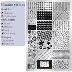 Cute Style Plaid Stamping Plate - Star Heart Bow Apple Flower Collage Nail Art for DIY Manicure Salon Design Supplies Tools