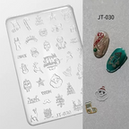 Christmas 3D Shallow Embossed Mold - Snowman Santa Reindeer 3D Nail Art Sticker Effect Silicone Groove Carving Templates for DIY Precise Pattern