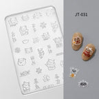 Cartoon Silicone Mold - Shallow Groove for 3D Effect Embossed Stickers, Nail Art Decoration Carving Templates for DIY Precise Pattern