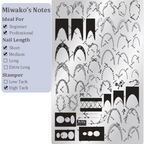 French Tip Stamping Plate - Deep Round Almond Nail Art for DIY Manicure Salon Design Supplies Tools