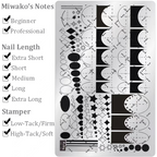 French Tip Stamping Plate - Deep Round Almond Nail Art for DIY Manicure Salon Design Supplies Tools